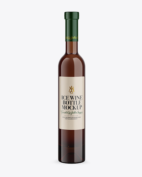 Amber Glass White Wine Bottle Mockup