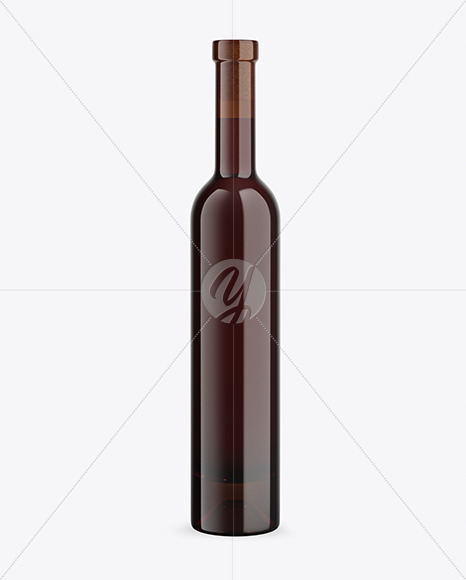 Free Amber Glass Red Wine Bottle Mockup