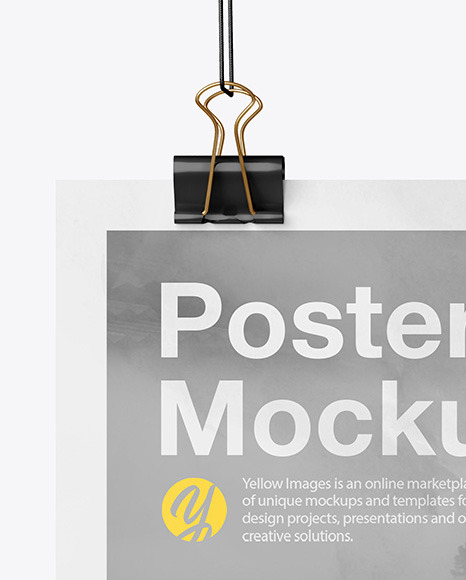 Crumpled Poster A4 w  Pins Mockup PSD #2