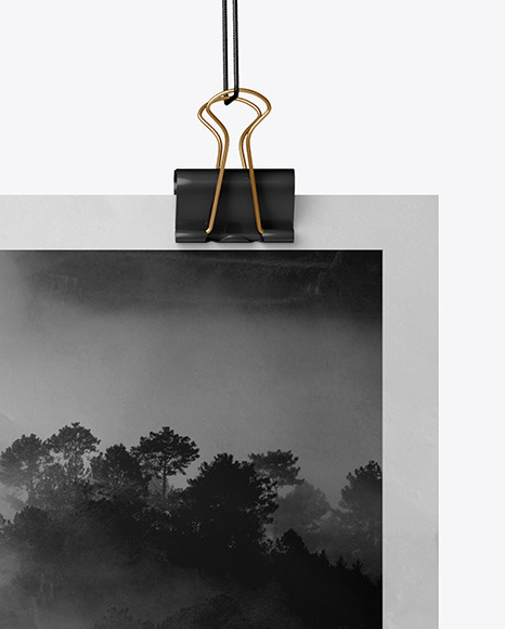 Crumpled Poster A4 w  Pins Mockup PSD #1