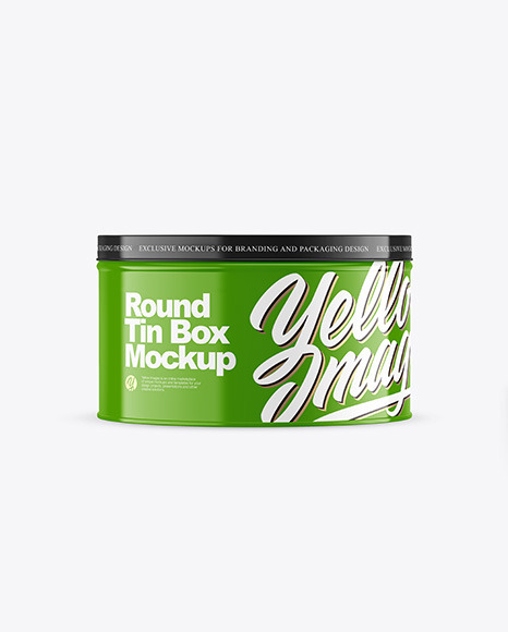 Glossy Round Tin Box Mockup
