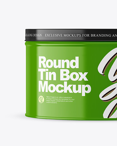 Glossy Round Tin Box Mockup PSD #2