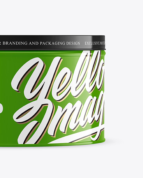 Glossy Round Tin Box Mockup PSD #1