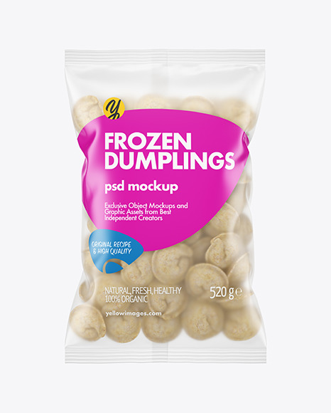 Matte Plastic Bag With Dumplings Mockup PSD #2