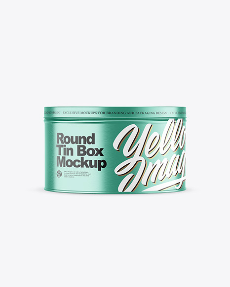Metallic Round Tin Box Mockup