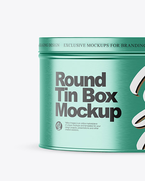 Metallic Round Tin Box Mockup PSD #2