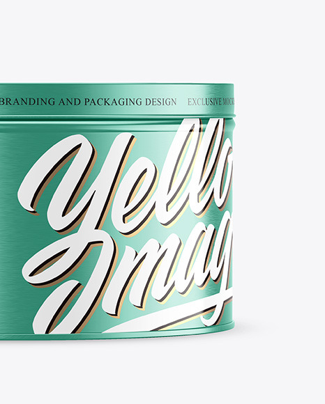 Metallic Round Tin Box Mockup PSD #1
