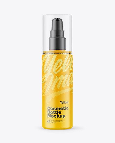 Matte Cosmetic Bottle with Pump Mockup