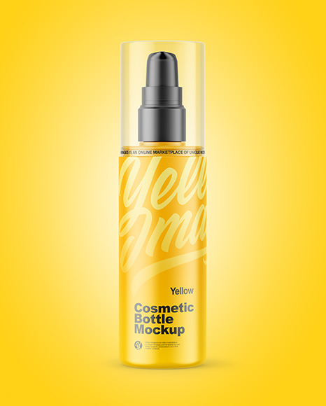 Matte Cosmetic Bottle with Pump Mockup PSD #2