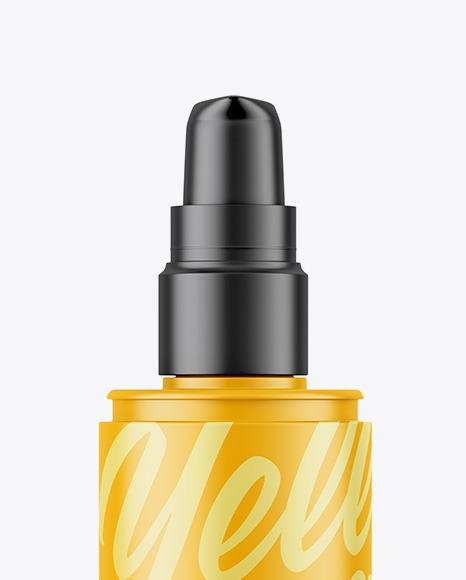 Matte Cosmetic Bottle with Pump Mockup PSD #6