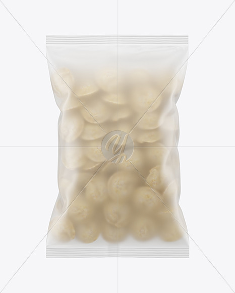 Download Frosted Plastic Bag With Dumplings Mockup In Bag Sack Mockups On Yellow Images Object Mockups