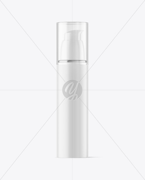 Matte Cosmetic Bottle with Pump Mockup PSD #1