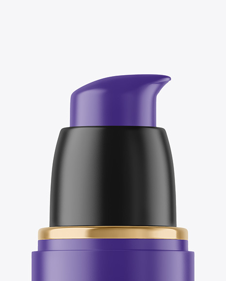 Matte Cosmetic Bottle with Pump Mockup PSD #4