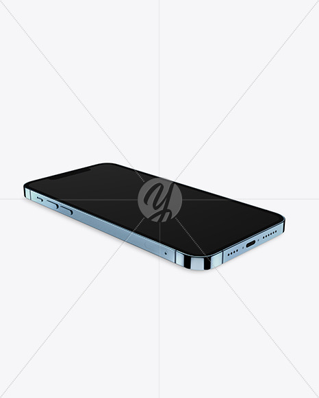 Apple iPhone 12 Pro Max Pacific Blue Mockup PSD #1