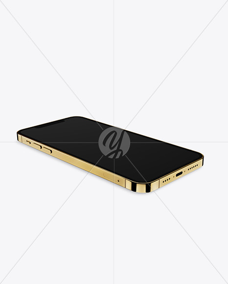 Download Apple Iphone 12 Pro Max Gold Mockup In Device Mockups On Yellow Images Object Mockups