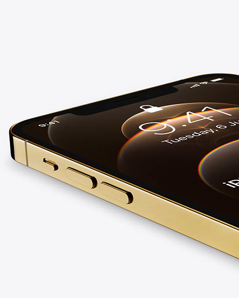 Download Apple iPhone 12 Pro Max Gold Mockup in Device Mockups on ...