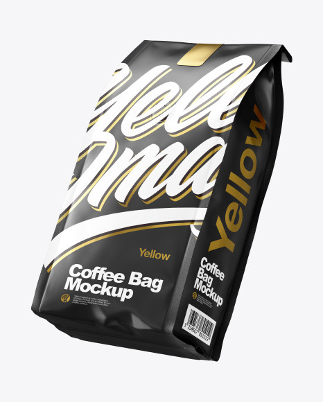 Two Matte Coffee Bag Packaging Mockup PSD #1