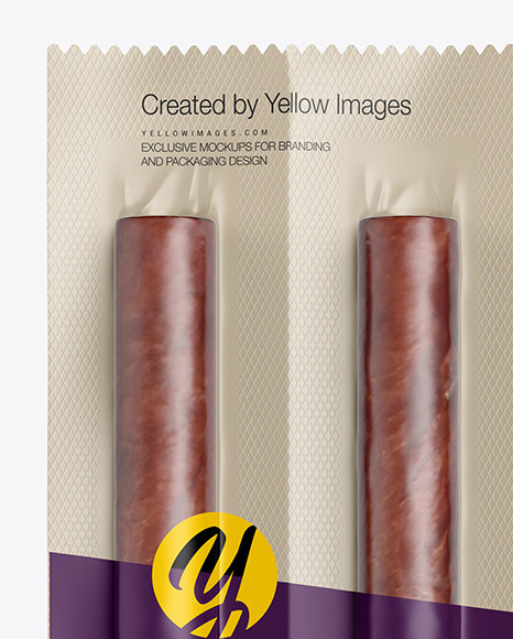 Download 4 Snack Sticks W Matte Film Mockup In Flow Pack Mockups On Yellow Images Object Mockups