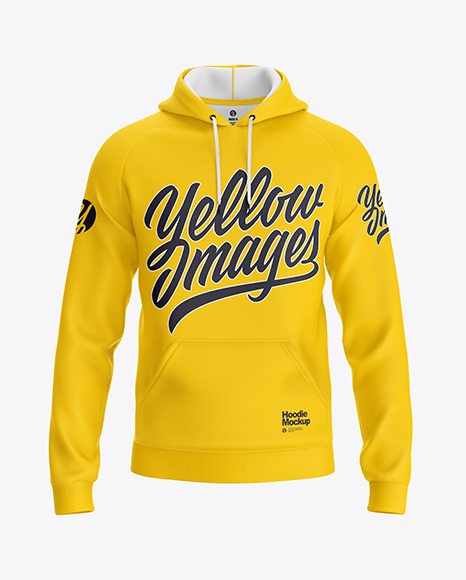 Hoodie Mockup Front View In Apparel Mockups On Yellow Images Object Mockups