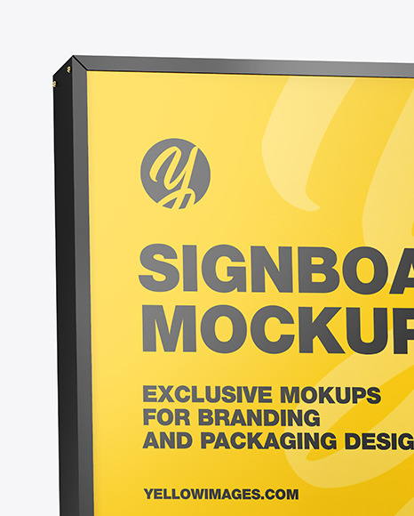 Square Signboard Mockup PSD #1