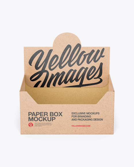 Kraft Empty Display Box Mockup In Box Mockups On Yellow Images Object Mockups