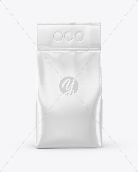 Glossy Powder Bag Mockup In Bag Sack Mockups On Yellow Images Object Mockups