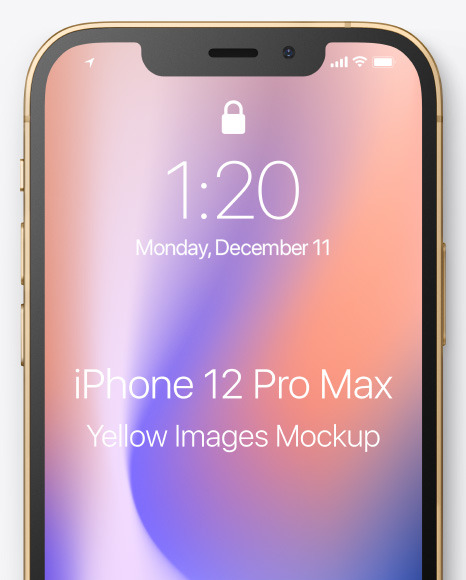 Download Apple Iphone 12 Pro Max Gold Mockup In Device Mockups On Yellow Images Object Mockups