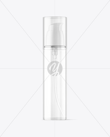 Free Clear Cosmetic Bottle with Pump Mockup