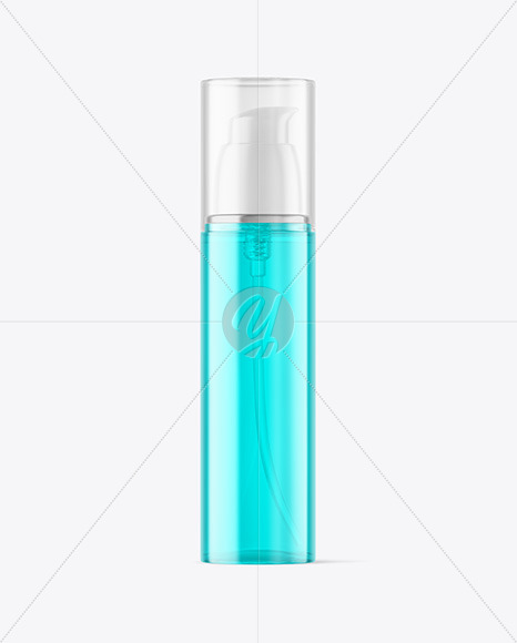 Free Color Plastic Cosmetic Bottle with Pump Mockup