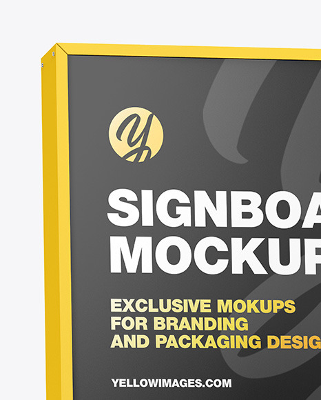 Square Signboard Mockup PSD #1