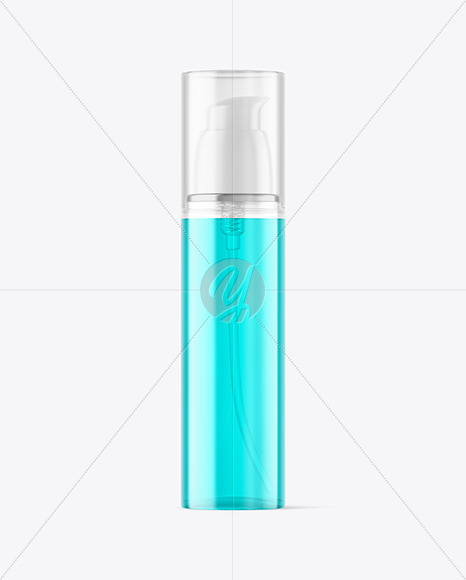 Free Clear Cosmetic Bottle with Pump Mockup