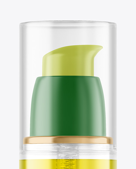 Clear Cosmetic Bottle with Pump Mockup