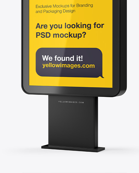 Matte Citylight Billboard Mockup Half Side View PSD #1