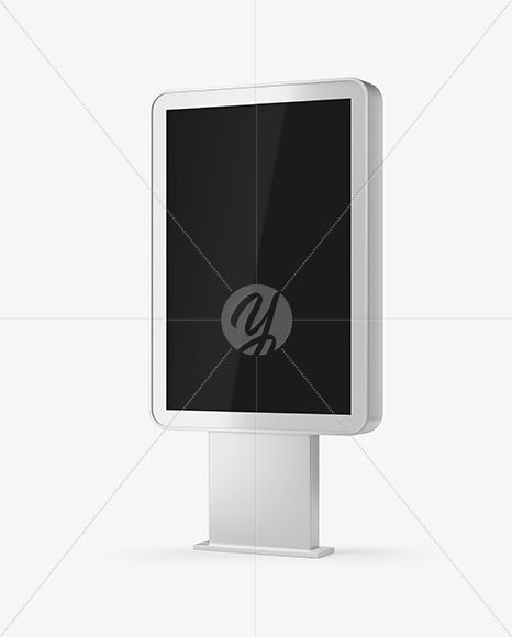 Metallic Citylight Billboard Mockup Half Side View PSD #3