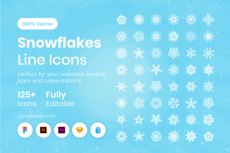 125+ Snowflakes Icons