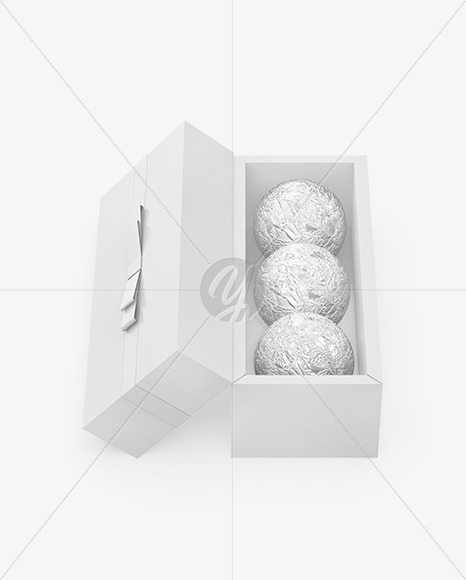 Download Box With Chocolates In Foil Mockup In Box Mockups On Yellow Images Object Mockups