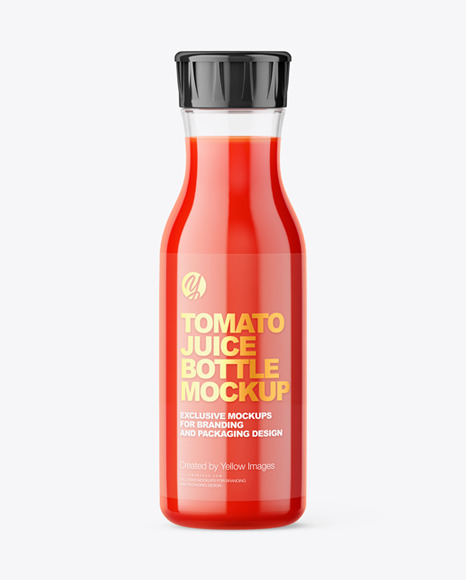 Download Tomato Juice Glass Bottle Mockup In Bottle Mockups On Yellow Images Object Mockups