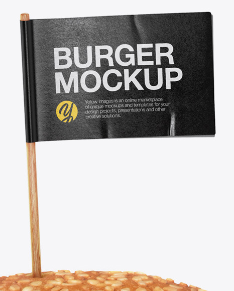 Burger on Wooden Board Mockup PSD #5