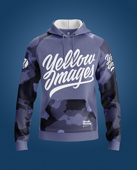 Heather Hoodie Mockup Front View In Apparel Mockups On Yellow Images Object Mockups