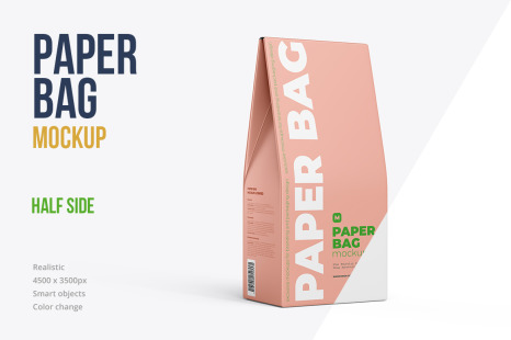 Download Paper Bag Mockup Half Side View In Packaging Mockups On Yellow Images Creative Store