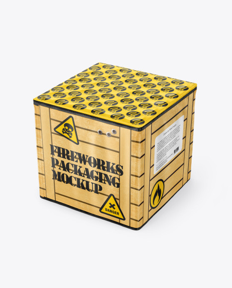 Download Fireworks Packaging Mockup In Box Mockups On Yellow Images Object Mockups