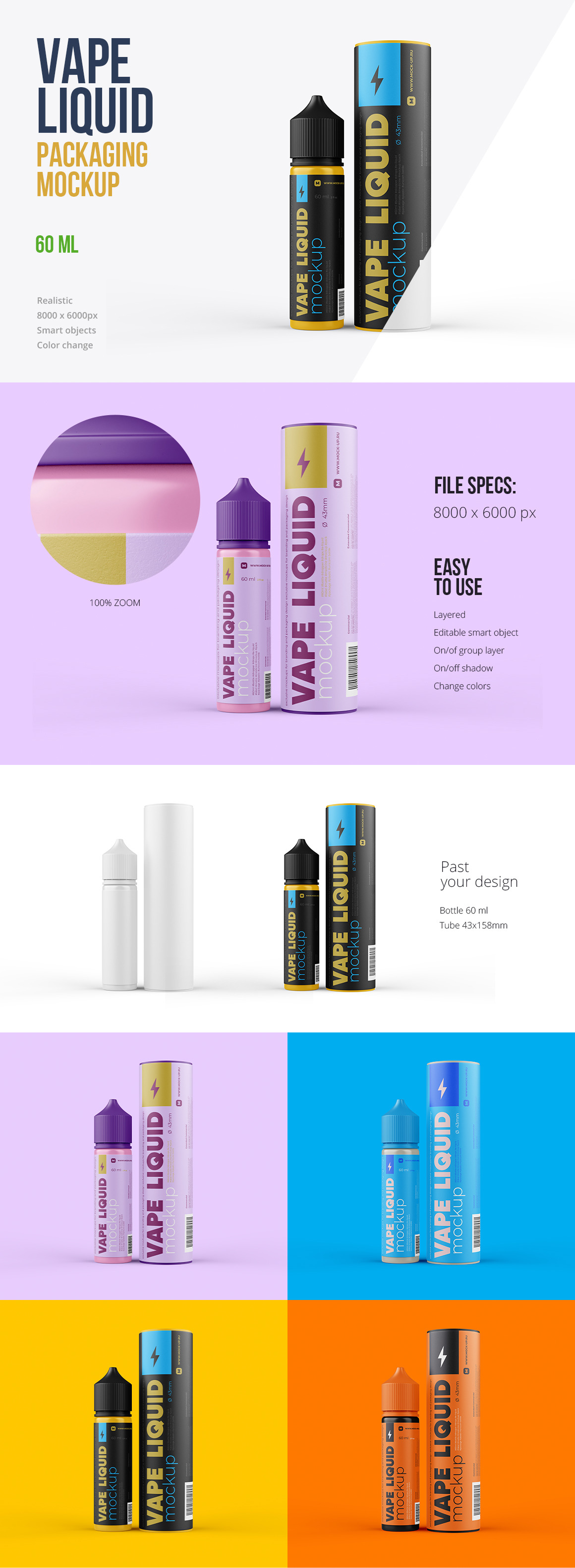 60ml Vape Liquid Packaging Mockup In Packaging Mockups On Yellow Images Creative Store