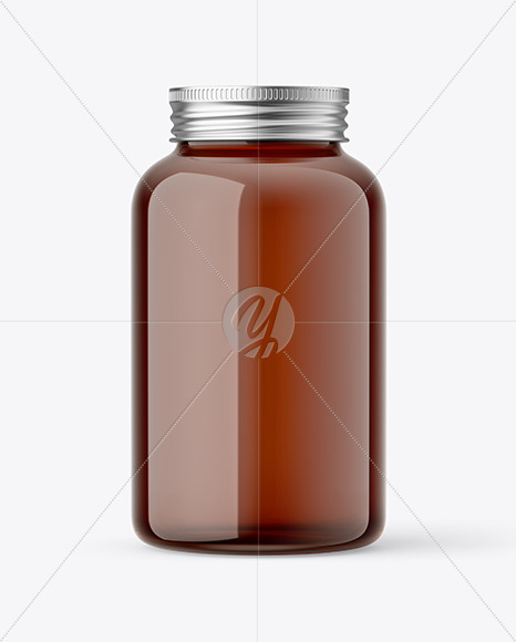 Free Amber Glass Pills Bottle Mockup