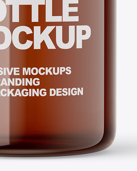 Amber Glass Pills Bottle Mockup PSD #1