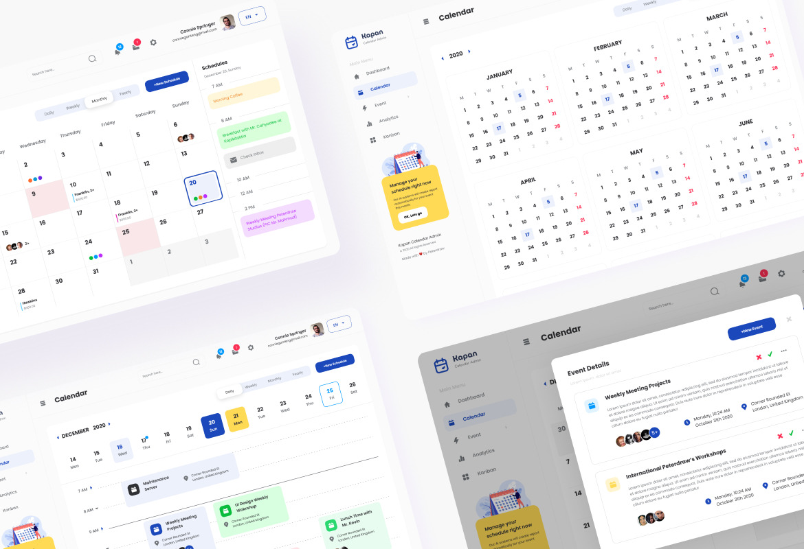 Download Kapan Calendar Admin Dashboard Ui Figma Psd Template In Ux ...