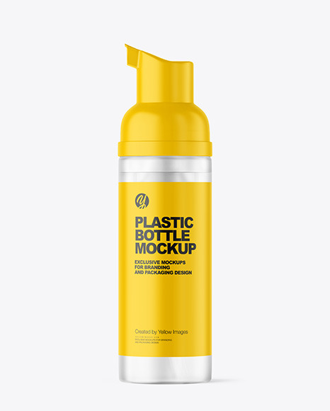 Frosted Cosmetic Bottle with Pump Mockup PSD #3