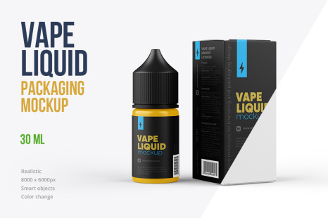 Vape Liquid Packaging Mockup 30ml In Packaging Mockups On Yellow Images Creative Store