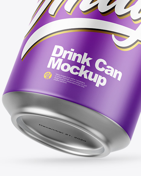 Matte Drink Can Mockup PSD #6