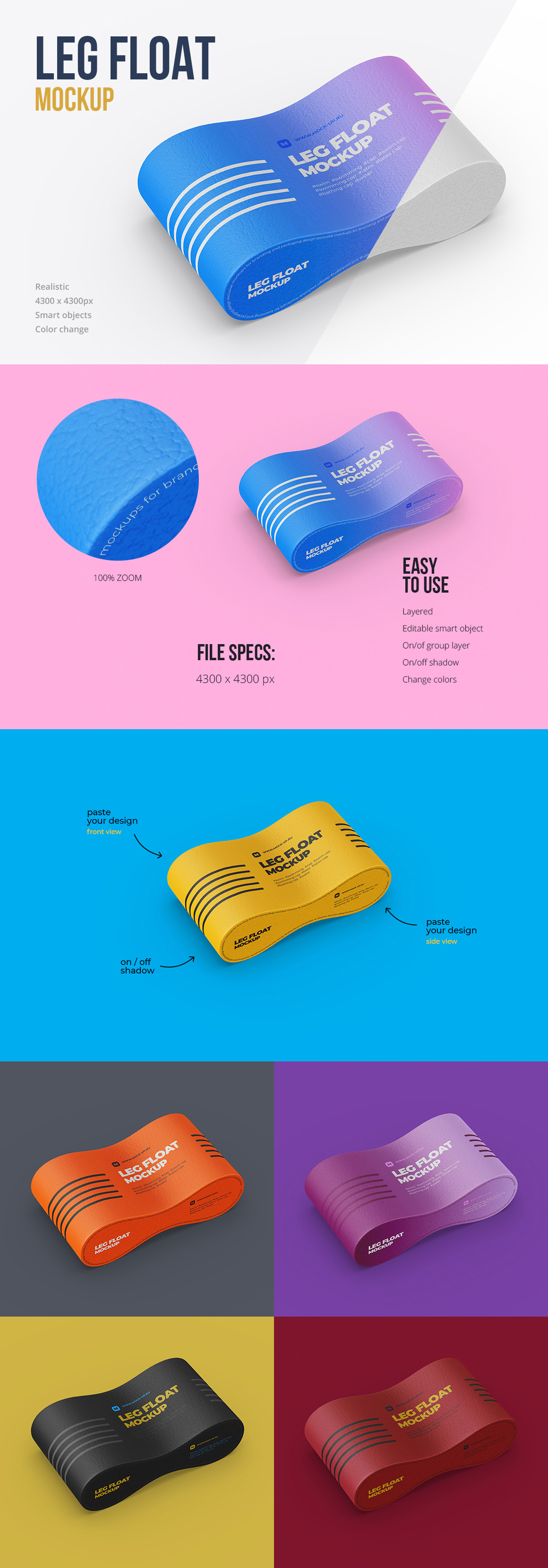 Download Swim Leg Float Pull Buoy Mockup In Packaging Mockups On Yellow Images Creative Store