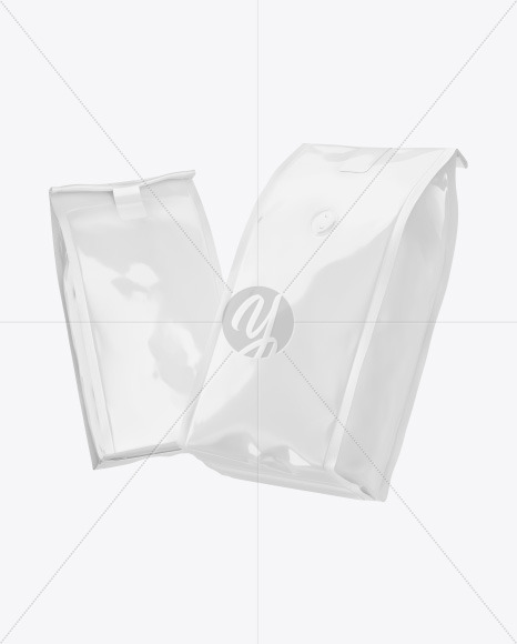 Download Two Glossy Coffee Bag Packaging Mockup In Bag Sack Mockups On Yellow Images Object Mockups